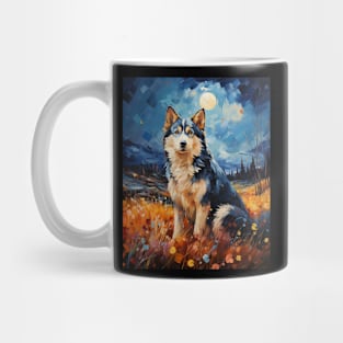 Husky art, husky lover, van gogh starry night Mug